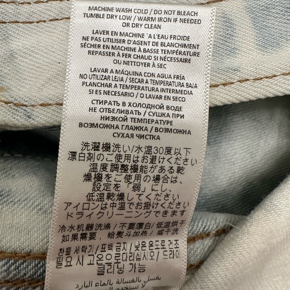 Re/Done Jeans 90s High Rise Loose Light Blue White Tie-Dye Size 25 NWT $279 MSRP - Picture 8 of 13